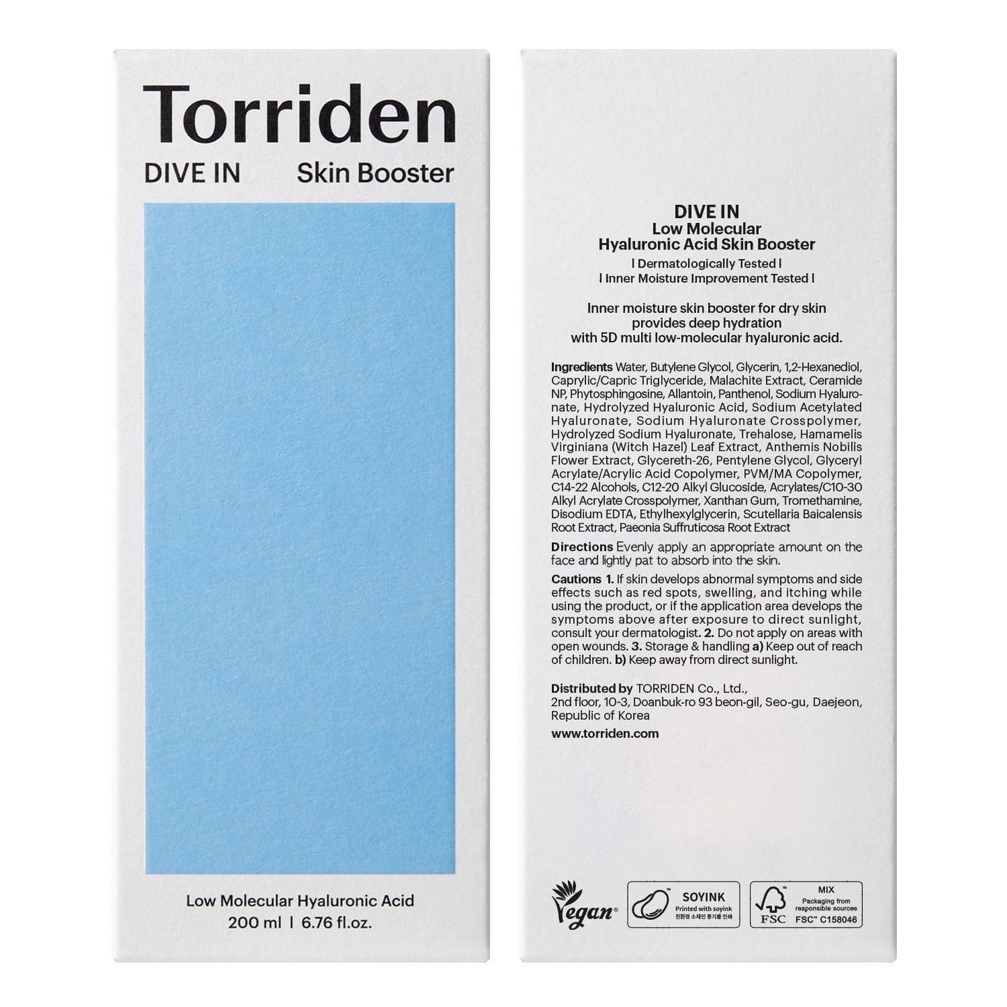 Torriden DIVE IN Low Molecular Hyaluronic Acid Toner 300ml