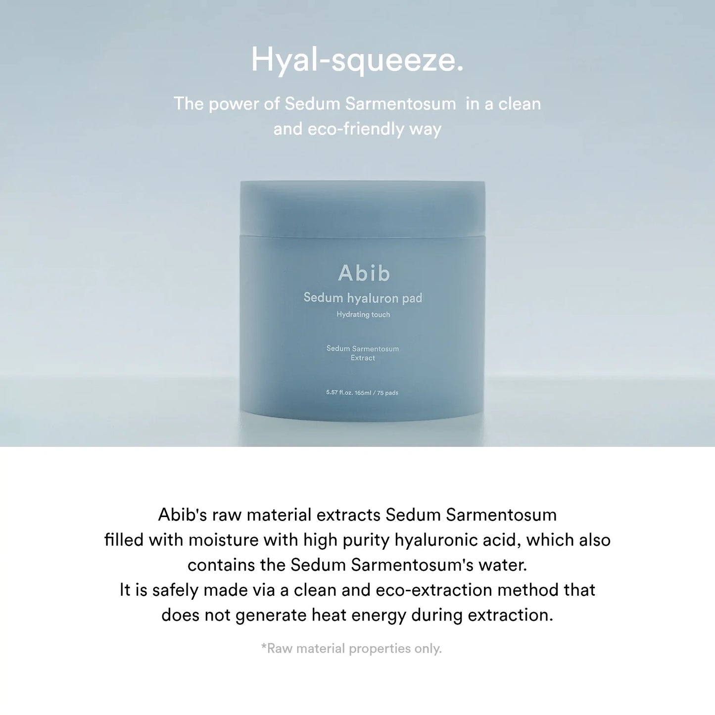 Abib Sedum Hyaluron Pad Hydrating Touch 165ml 75 pads