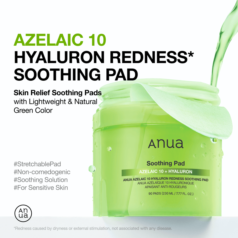 Anua Azelaic 10 Hyaluron Redness Soothing Pad 230ml 90 Pads